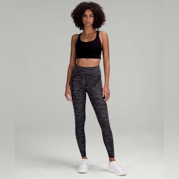 Lululemon Power Thru High-Rise leggings 27” heathered black size 14 - Picture 1 of 7